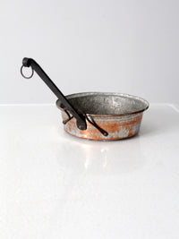 antique hammered copper pan