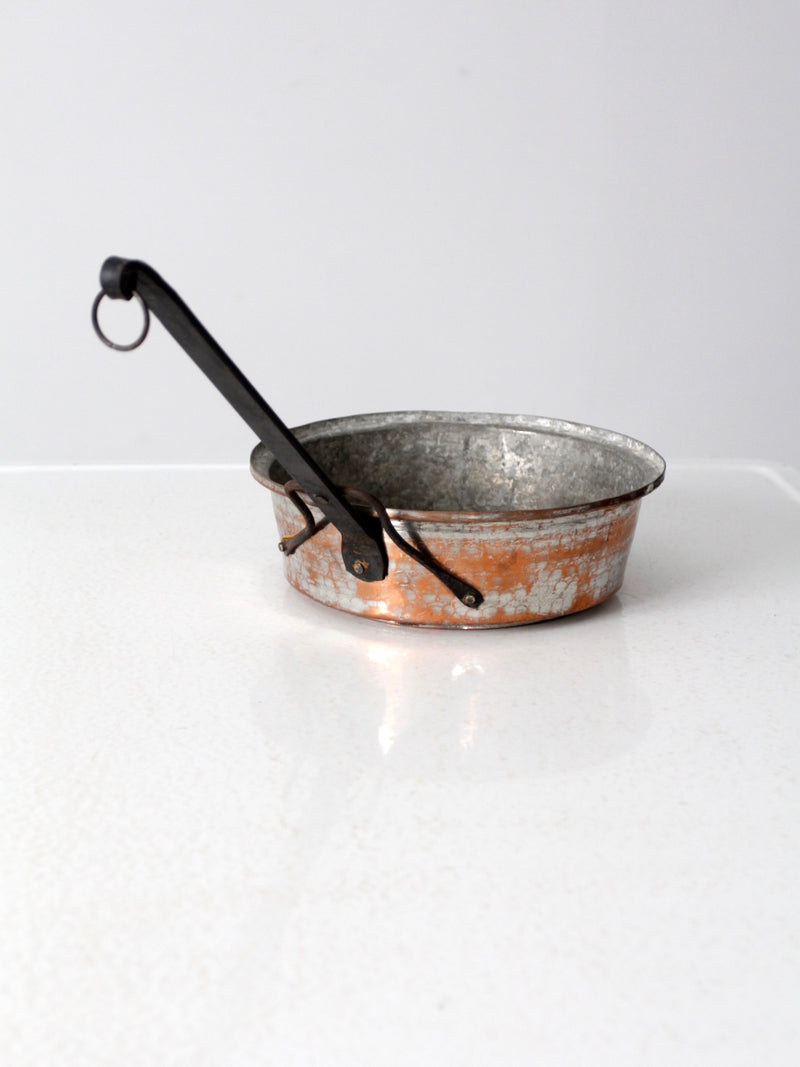 antique hammered copper pan