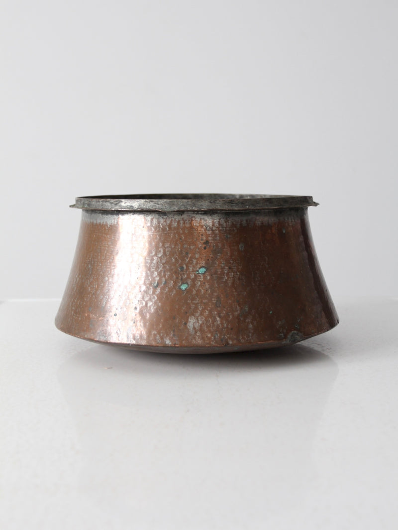 antique copper cauldron
