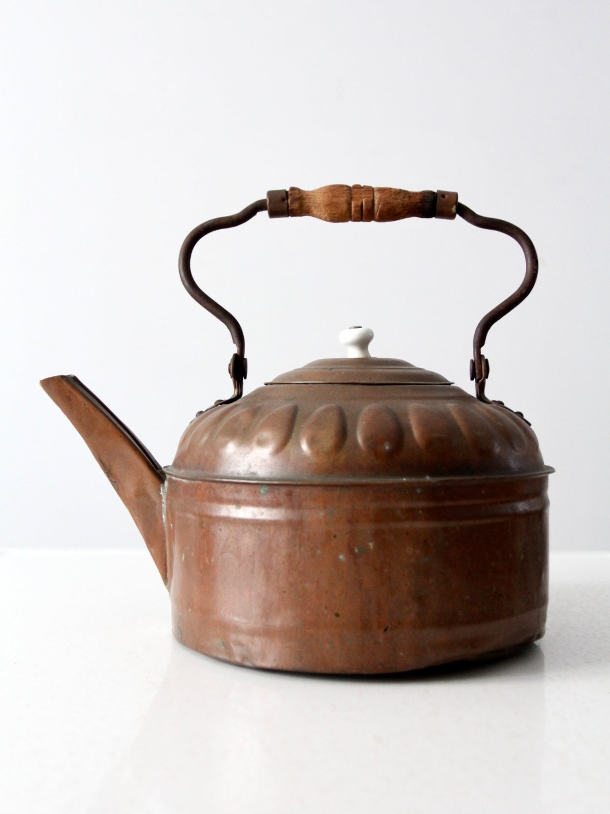 antique decorative copper tea kettle