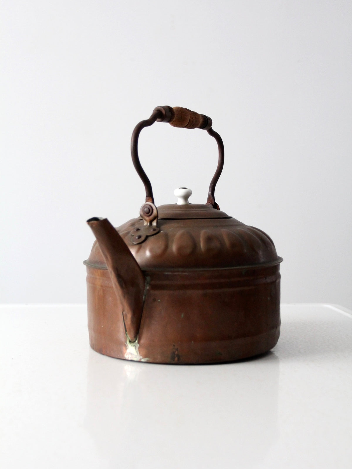 antique decorative copper tea kettle