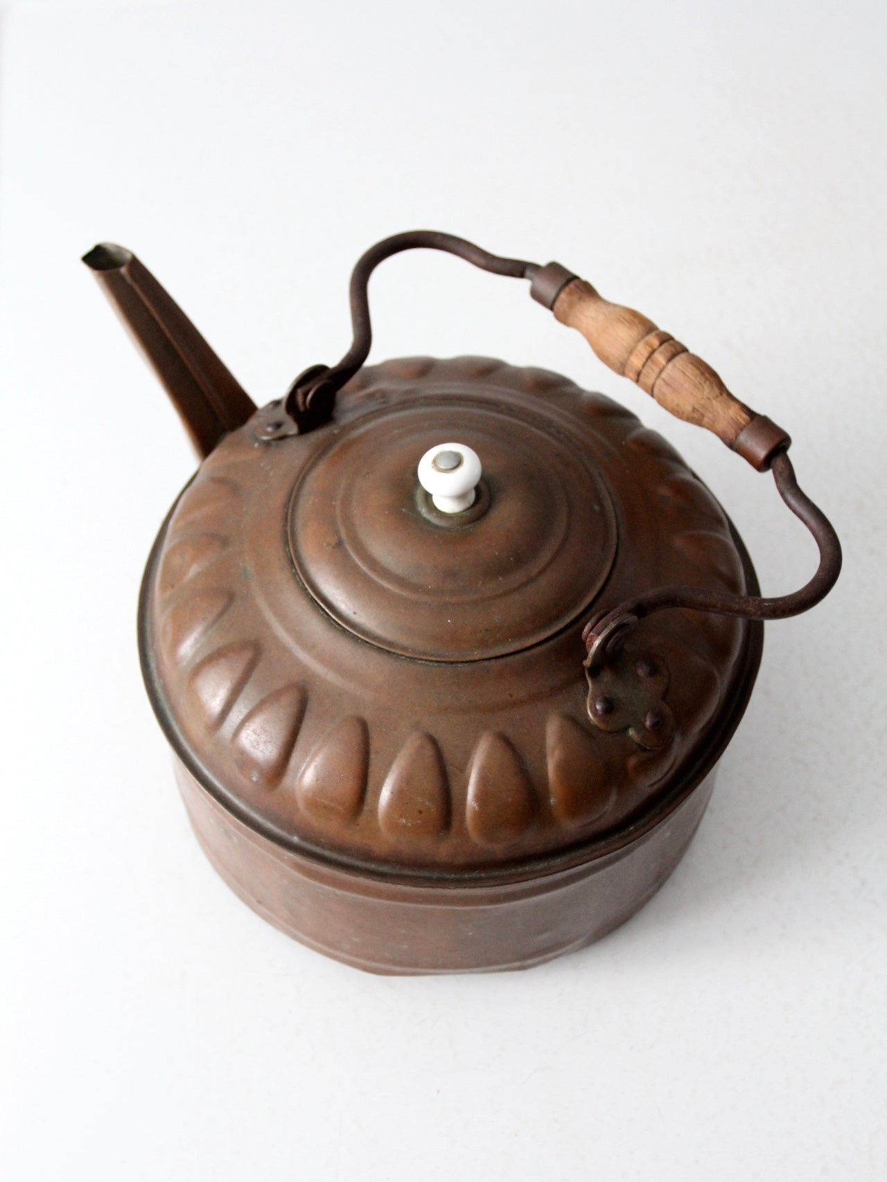 antique decorative copper tea kettle