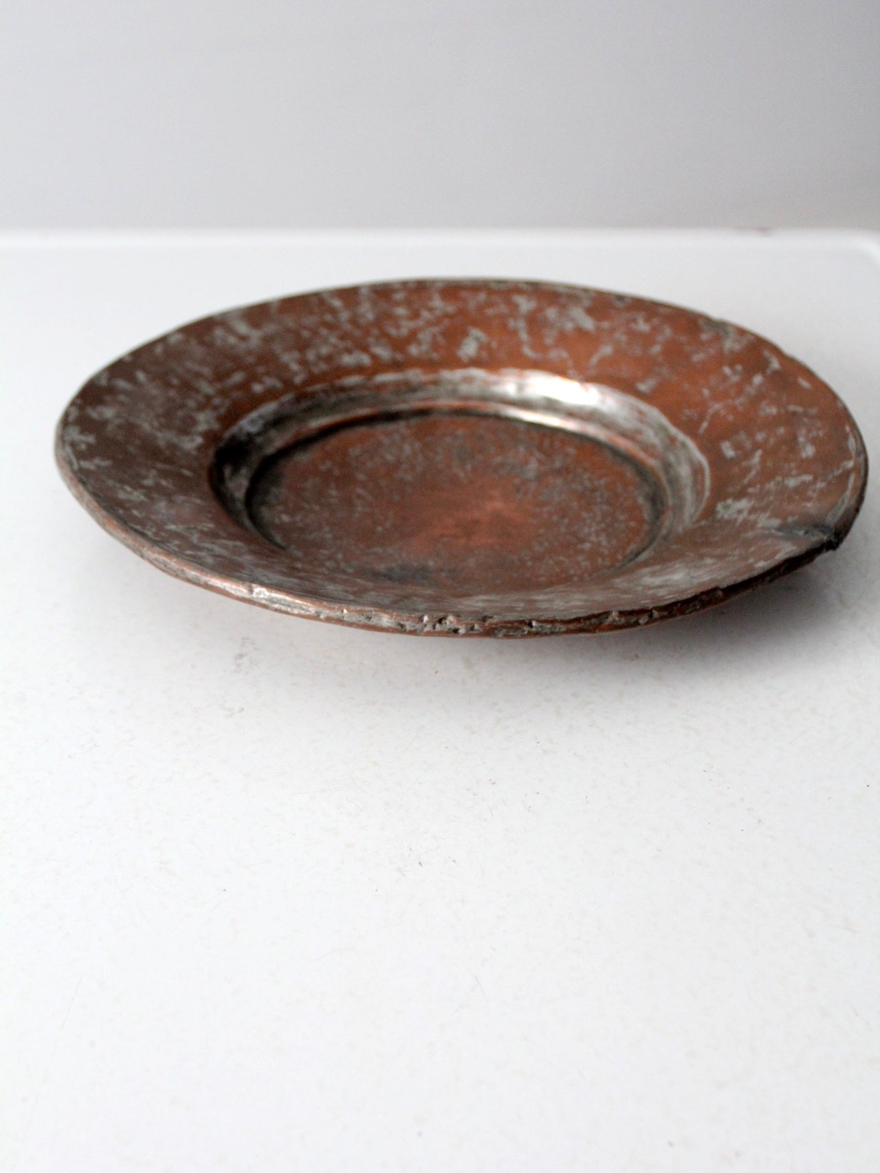 antique shallow copper bowl