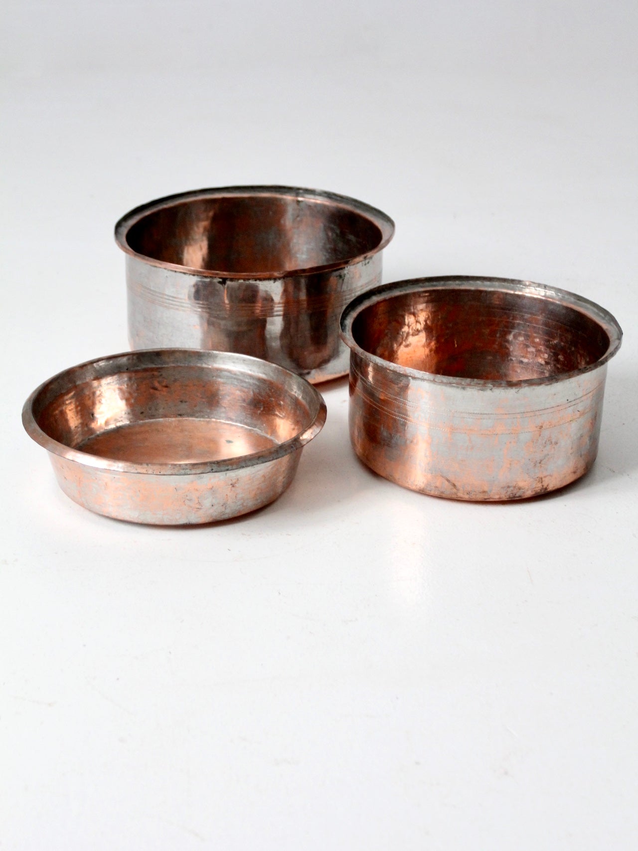 antique copper basin bowls set/3 – 86 Vintage