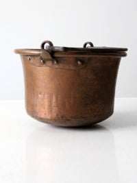 antique copper hearth pot