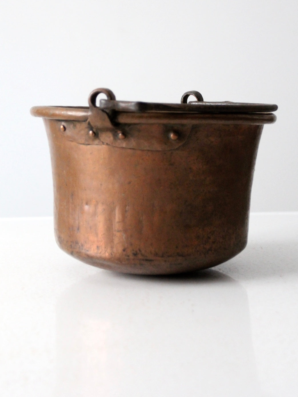 antique copper hearth pot