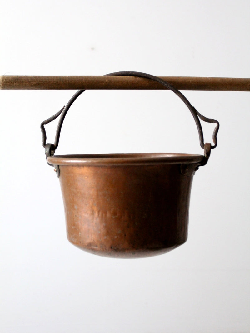 antique copper hearth pot
