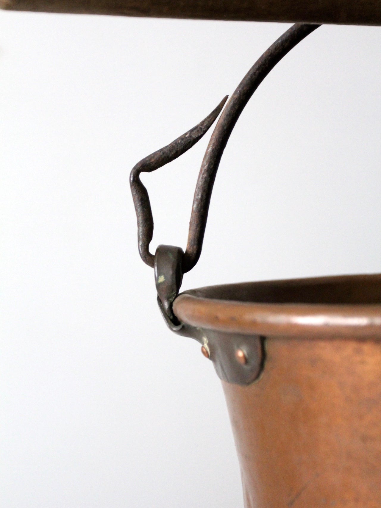 antique copper hearth pot
