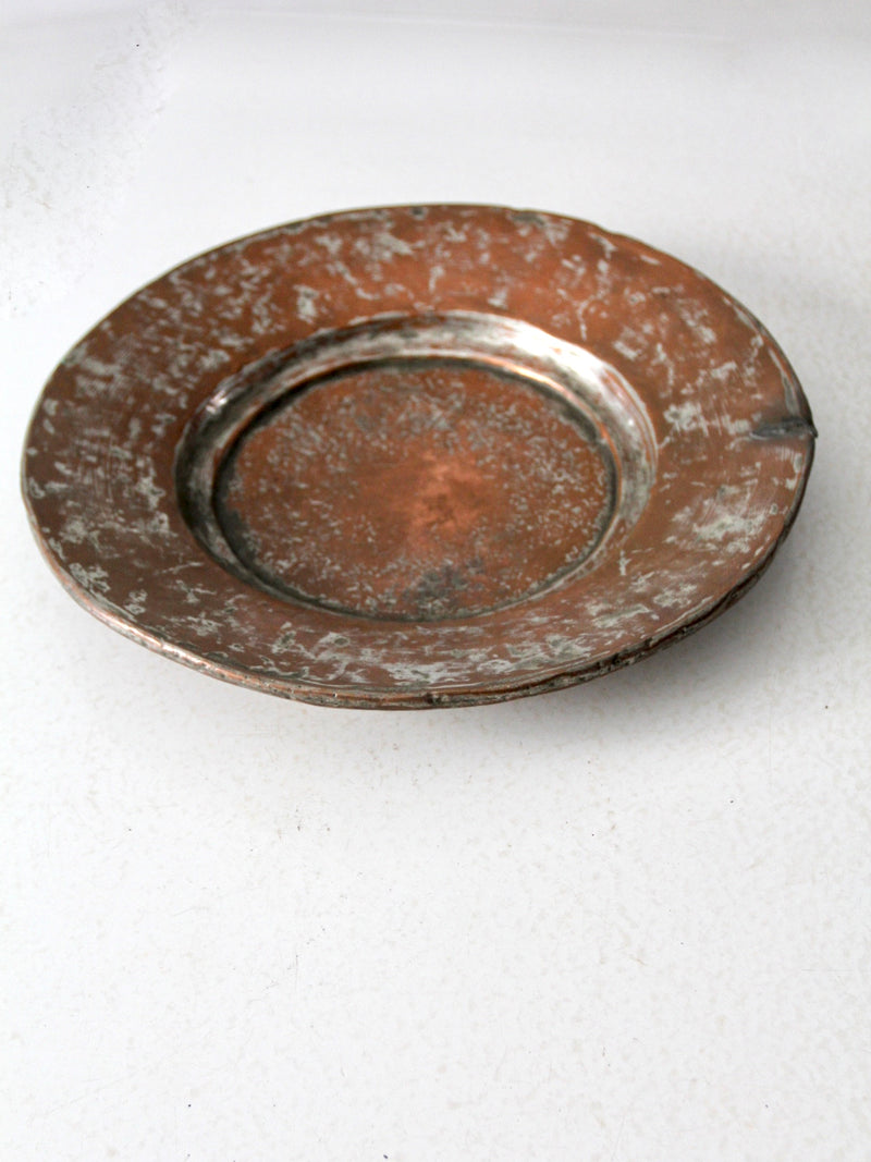 antique shallow copper bowl