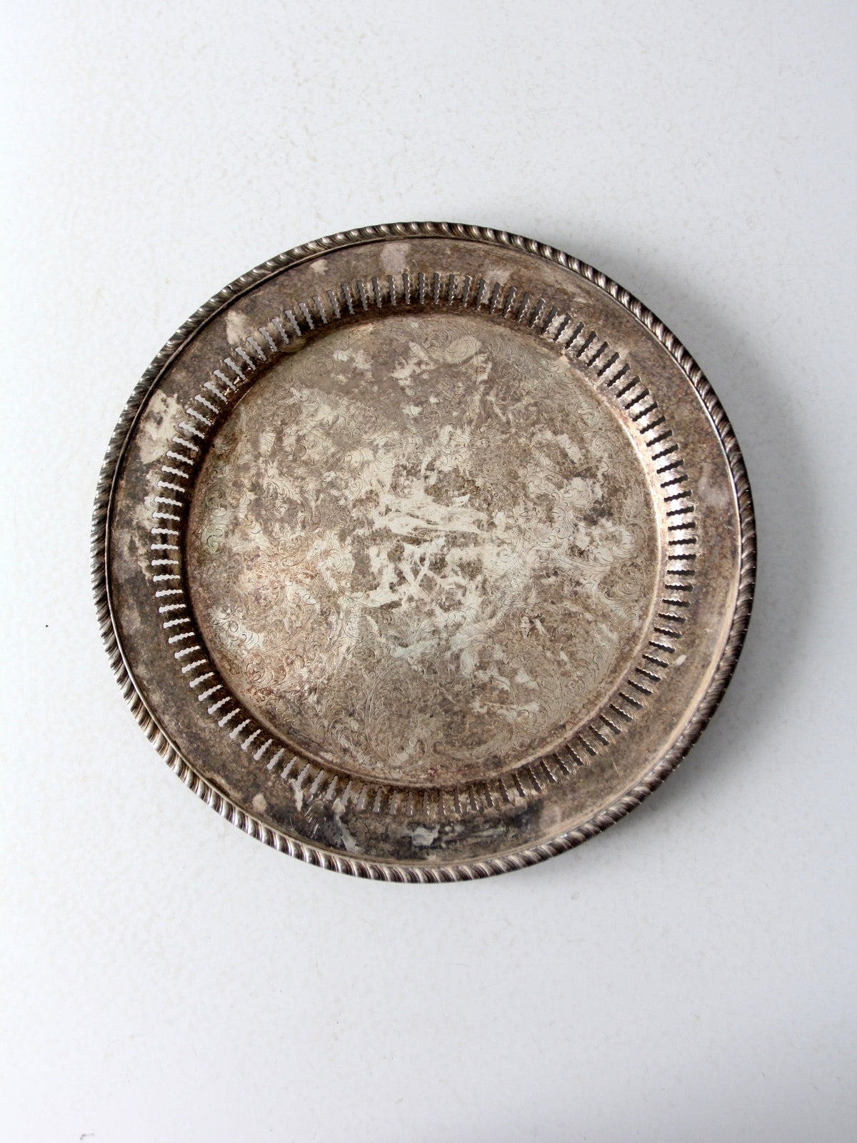 antique Gotham silver on copper tray