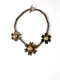 vintage floral brutalist necklace