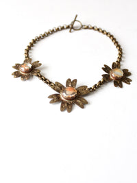 vintage floral brutalist necklace