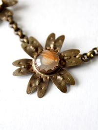 vintage floral brutalist necklace