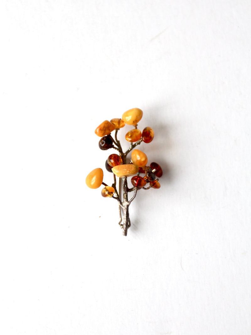 vintage amber brooch