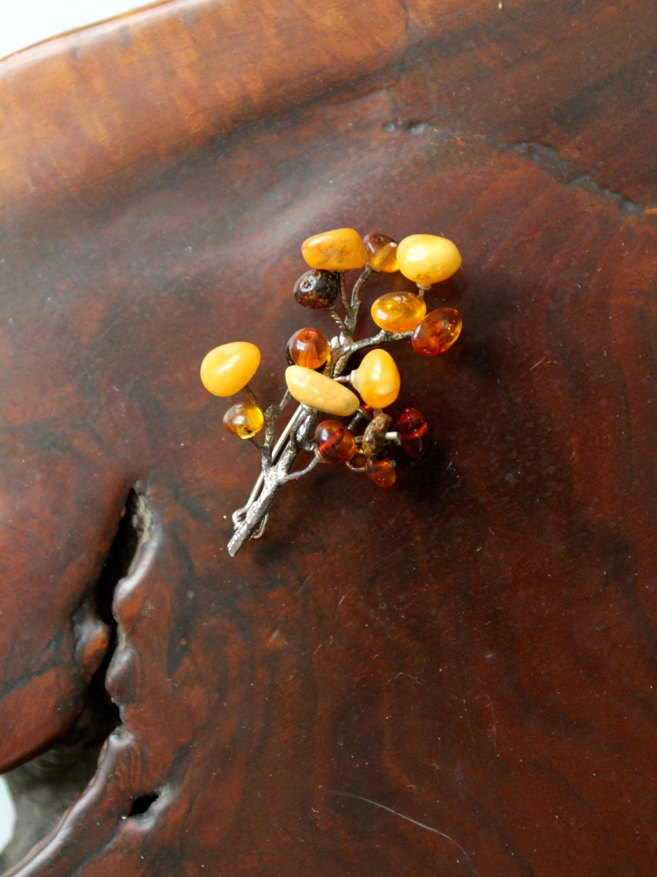 vintage amber brooch
