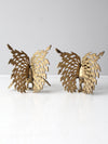 mid-century brass rooster pair