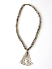 vintage beaded tassel necklace