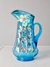 antique hand-painted glass pitcher set