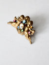 vintage rhinestone cherubs pin