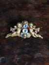 vintage rhinestone cherubs pin