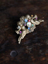 vintage rhinestone cherubs pin
