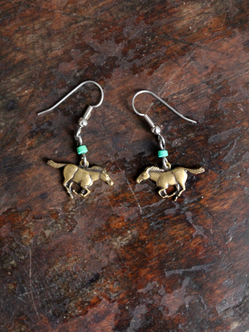 vintage horse dangle earrings