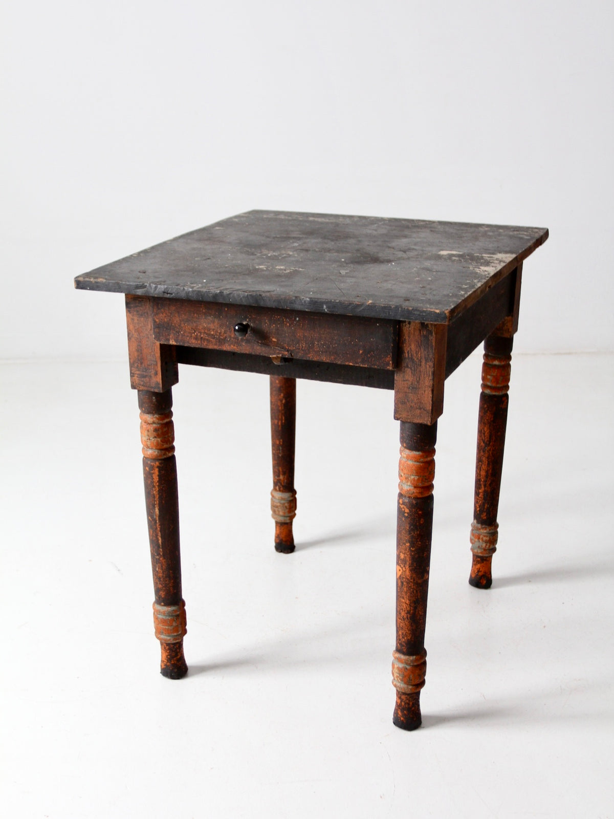 antique primitive end table with drawer