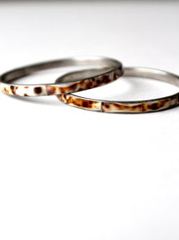 vintage speckled shell bangles pair