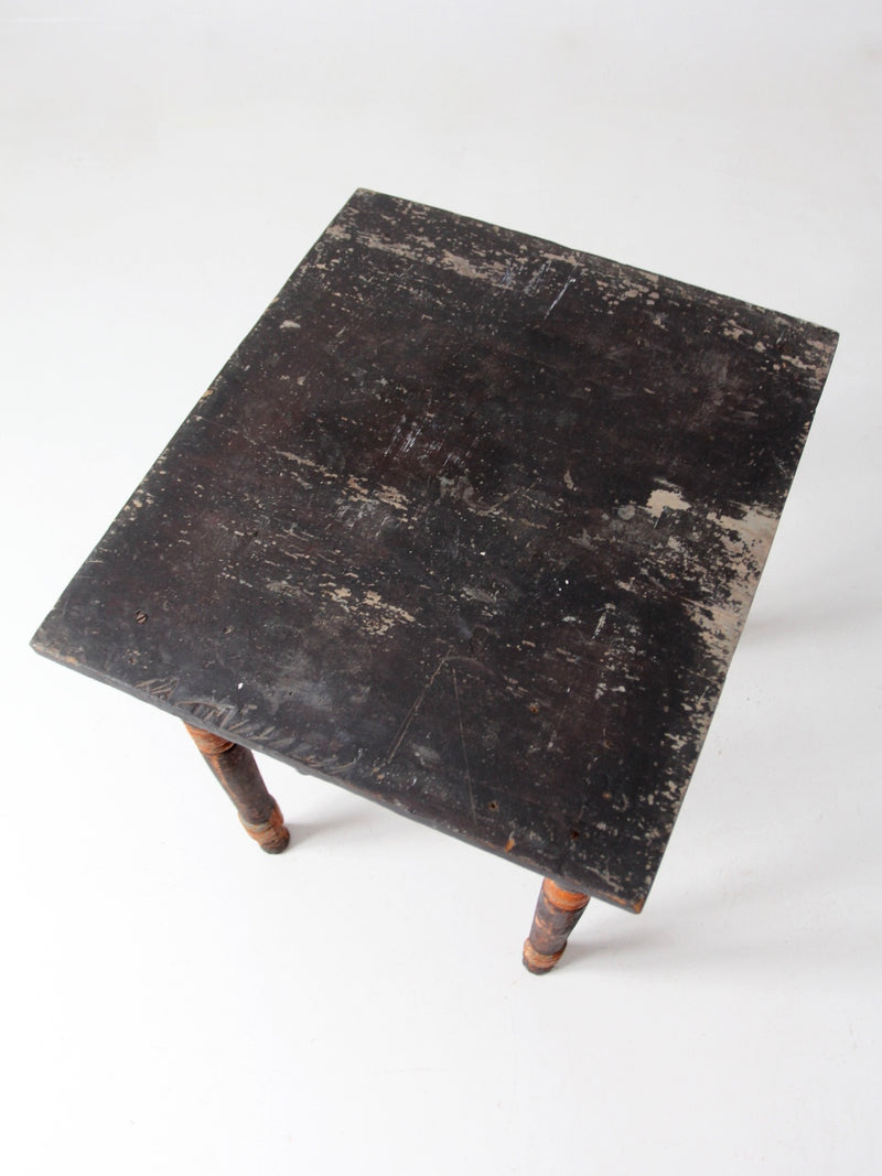 antique primitive end table with drawer
