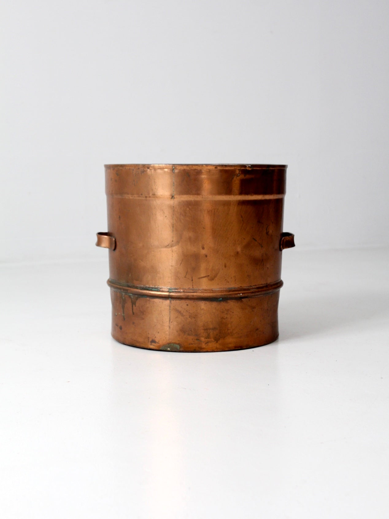antique copper sieve pot