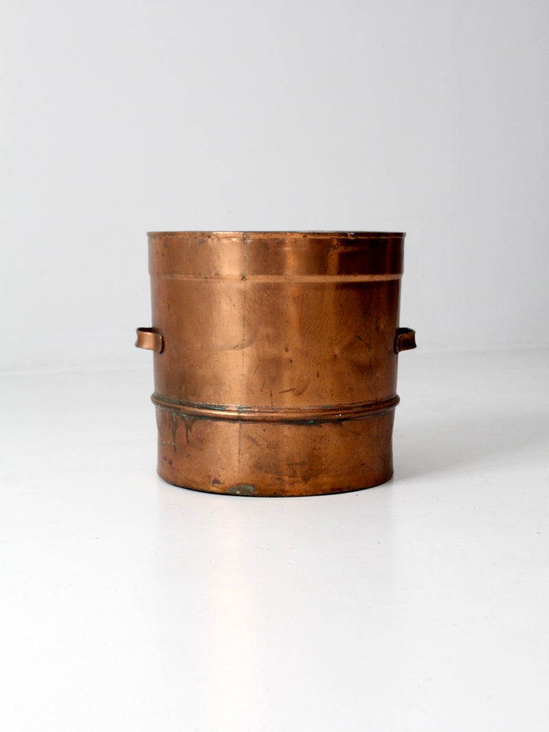 antique copper sieve pot