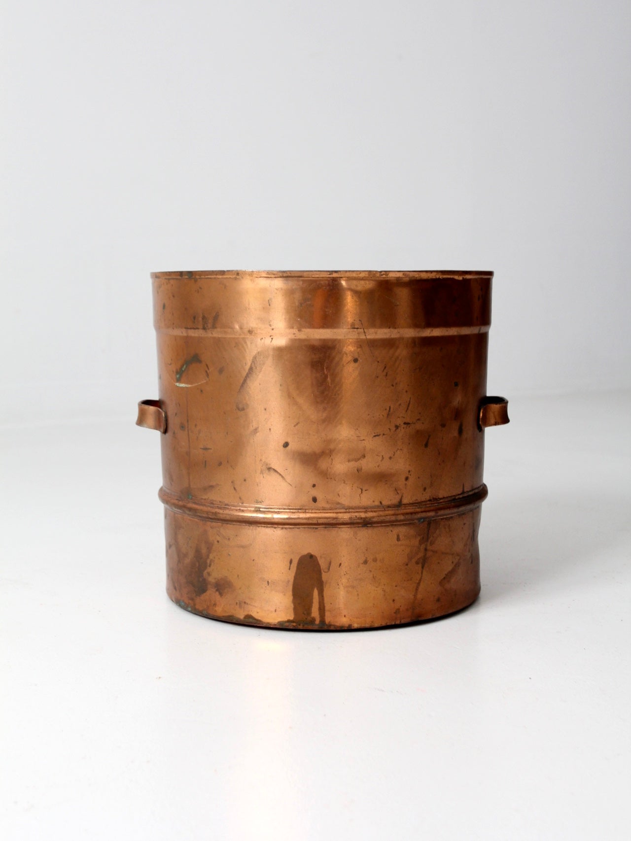 antique copper sieve pot