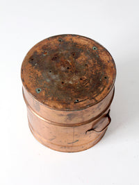 antique copper sieve pot
