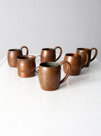 vintage copper mugs set/6