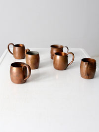 vintage copper mugs set/6