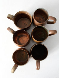 vintage copper mugs set/6