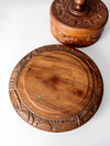 vintage carved wood cake stand