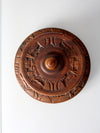vintage carved wood cake stand