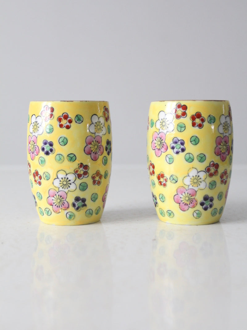vintage ceramic Viking vases pair