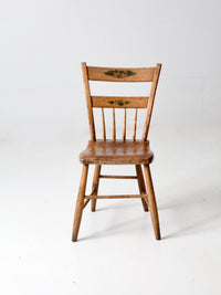 antique primitive chair with painted back
