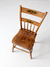 antique primitive chair with painted back