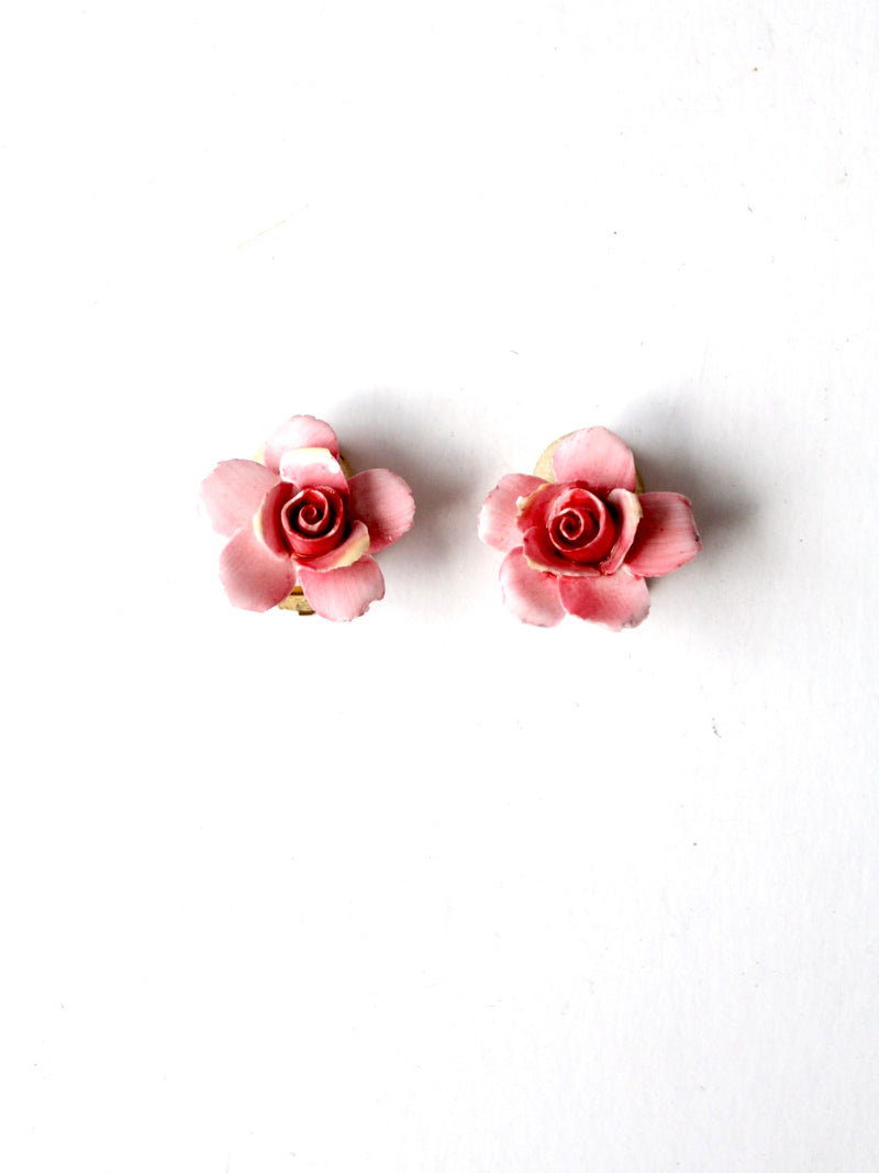 vintage English porcelain earrings