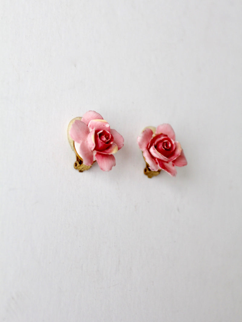 vintage English porcelain earrings