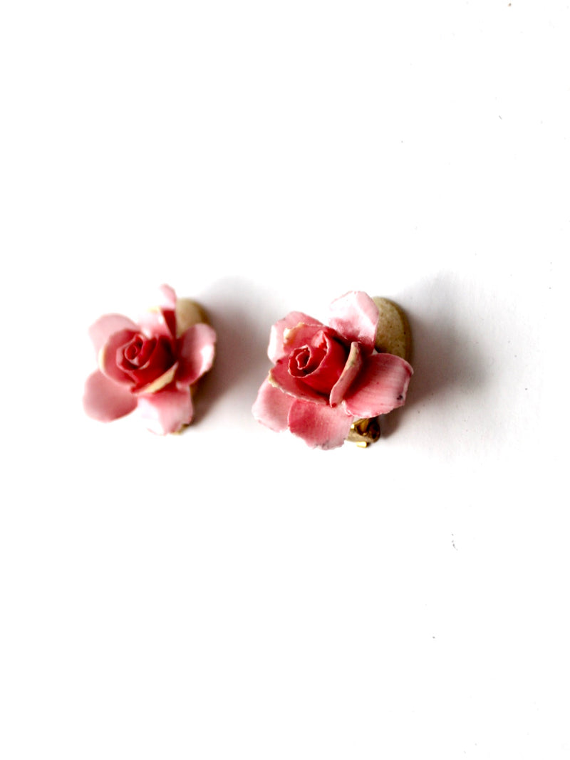 vintage English porcelain earrings