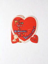 vintage fold out Valentine's Day heart card