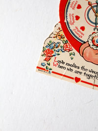 vintage 1930s Valentine's Day stand up card