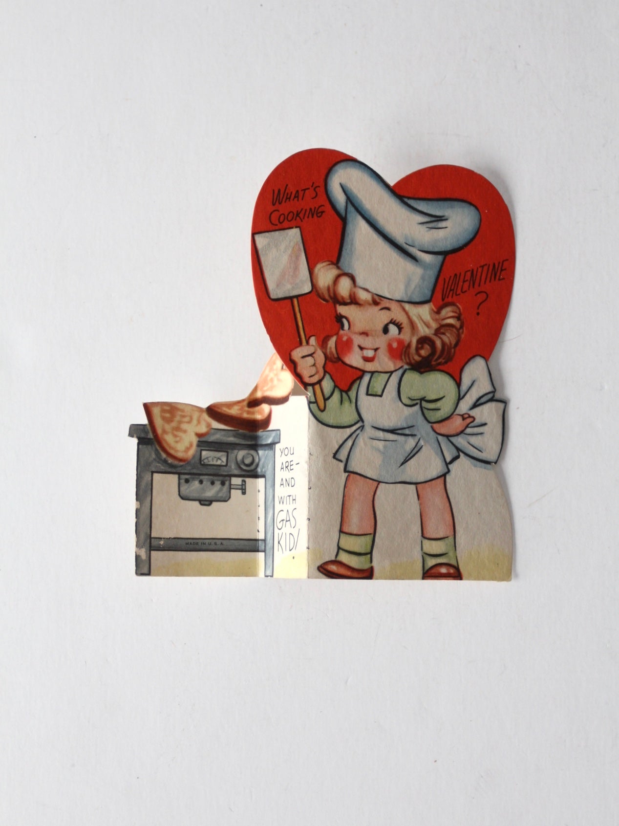 vintage 40s Valentine's Day fold out card