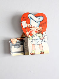 vintage 40s Valentine's Day fold out card
