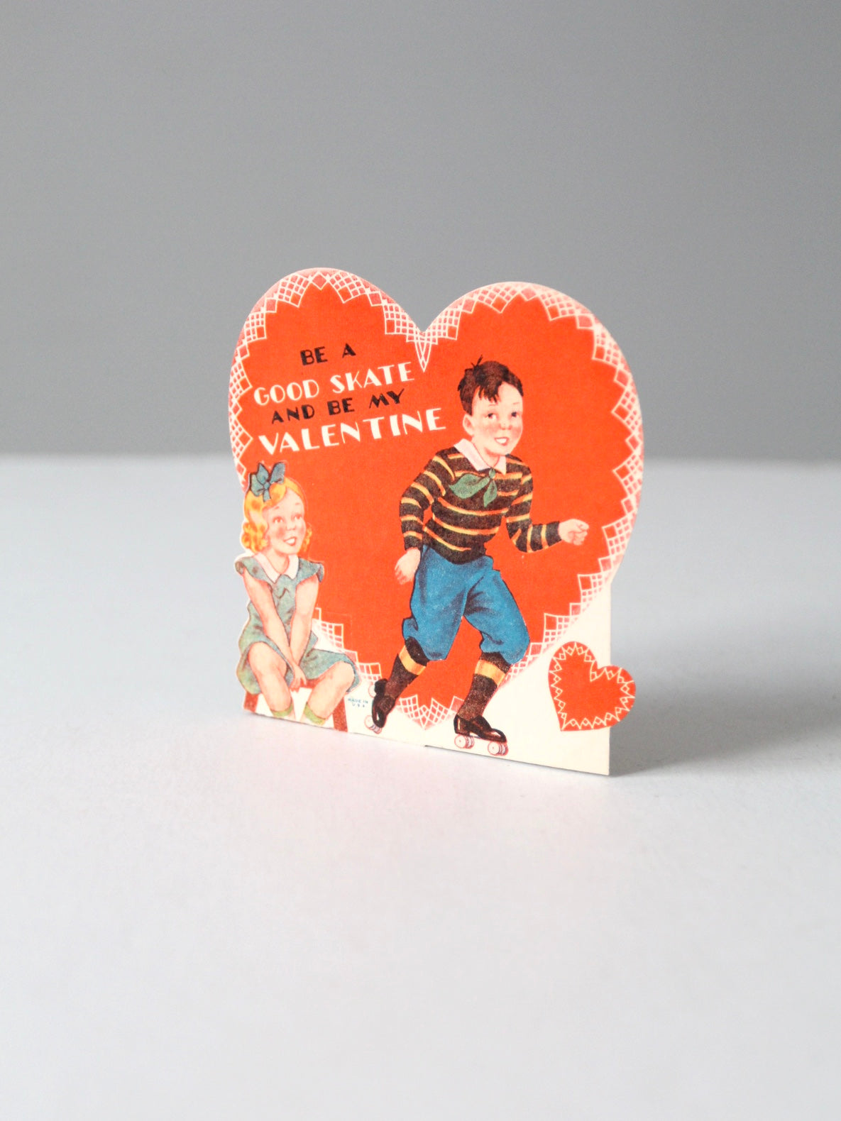 vintage roller skate Valentine's Day card
