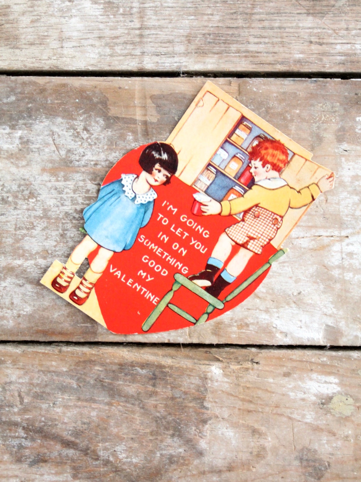 vintage Valentine's Day embossed card circa 1920s